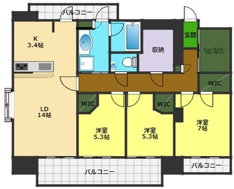 間取図 クレアホームズ鷹匠公園前ザ･プレミアム(501)