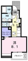プロムナード　スカイ 1Kの間取り
