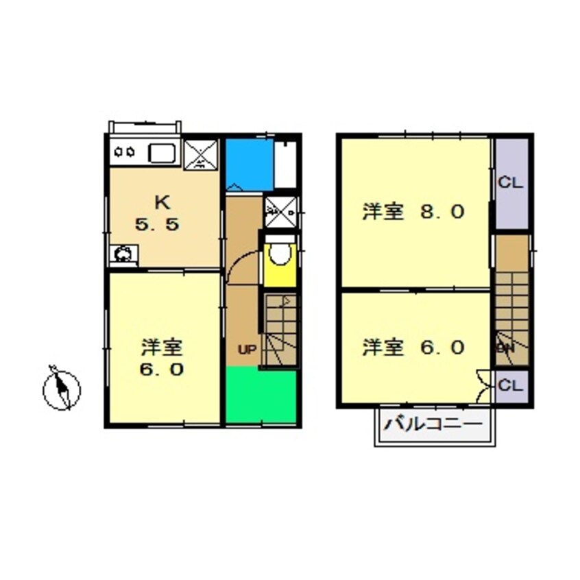 間取図 高知市電ごめん線・伊野線/新木駅 徒歩5分 1階 築46年