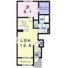 紫陽花・Ⅶ 1LDKの間取り