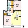 ブルージュあざみ 2LDKの間取り