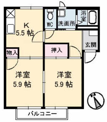 間取図 ファミール一柳 B棟