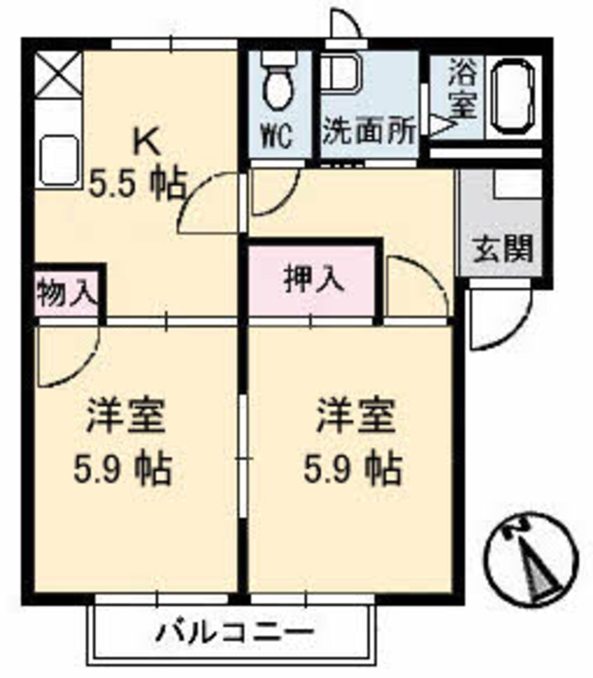 間取図 ファミール一柳 B棟