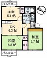 幸ハウス C棟 3DKの間取り