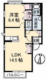シャーメゾン・フレール D棟 1LDKの間取り