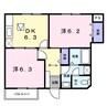 グリーンハイツ横浜Ⅱ 2DKの間取り