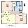 シャーメゾン・フレール A棟 2DKの間取り