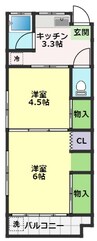 Tハウス 2Kの間取り