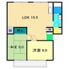 アビタシオン高見 Ⅱ 2LDKの間取り