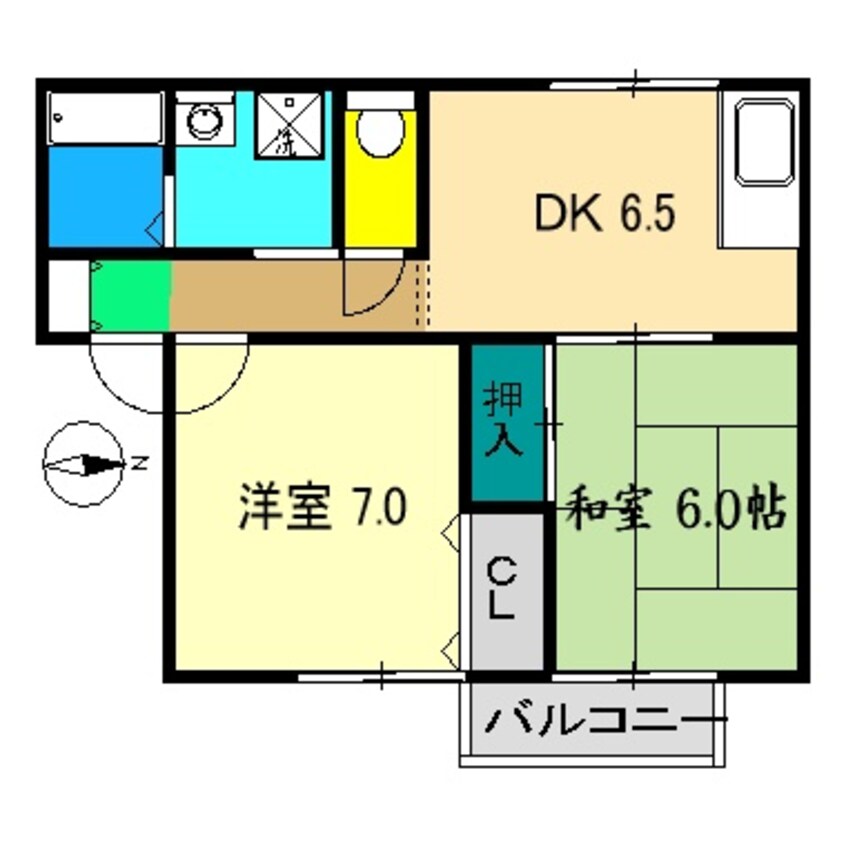 間取図 高知市電ごめん線・伊野線/舟戸駅 徒歩5分 2階 築27年