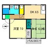 高知市電ごめん線・伊野線/舟戸駅 徒歩5分 2階 築27年 2DKの間取り