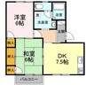 寿ハイツ B棟 2DKの間取り
