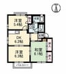 シャーメゾン・エクセル 2LDKの間取り