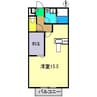 ビーンズ南川添 Ⅱ 1Rの間取り