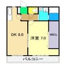 コンフォート弥右衛門 1DKの間取り