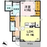 かもべハイム 1LDKの間取り