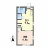ラピス B棟 1DKの間取り