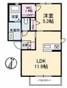 シャーメゾン プリマ 1LDKの間取り