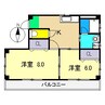 北村ビル 2DKの間取り