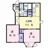 シャトー竹島 2LDKの間取り