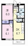メゾンコンフォート 2DKの間取り