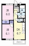 メゾンコンフォート 2DKの間取り