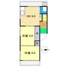 シャトレ青山 2DKの間取り