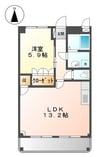 プルミエアリーナ 1LDKの間取り