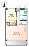 プルミエアリーナ 1LDKの間取り