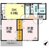 ジュパール Ⅰ棟 2DKの間取り
