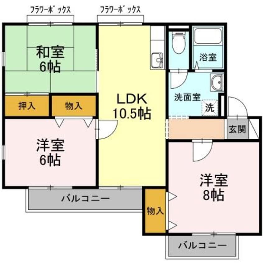 間取図 ファミール・ド・鹿児 A棟
