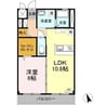 プチフローラⅡ 1LDKの間取り