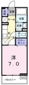 プランドール 1Kの間取り