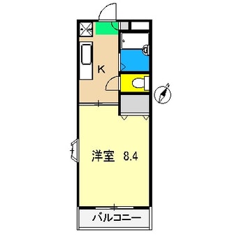 間取図 高知市電ごめん線・伊野線/新木駅 徒歩2分 3階 築22年