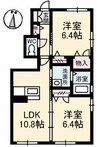 シャーメゾン万々Ⅱ 2LDKの間取り