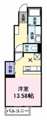 ガ－デンハウスやしろ　Ⅱ 1Kの間取り