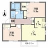 シャーメゾン・フレール A棟 2DKの間取り