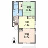 シャーメゾン赤石 2DKの間取り