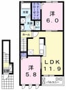 土佐福井の里　Ⅰ 2LDKの間取り