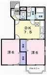 フローラル　Ⅱ 2DKの間取り