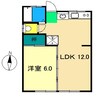 百石ハイツ 1LDKの間取り