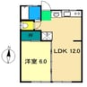 百石ハイツ 1LDKの間取り