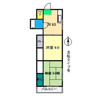 間取図 高知市電ごめん線・伊野線/朝倉駅 徒歩22分 3階 築39年