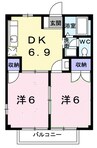 ファミールあぞのⅡ 2DKの間取り