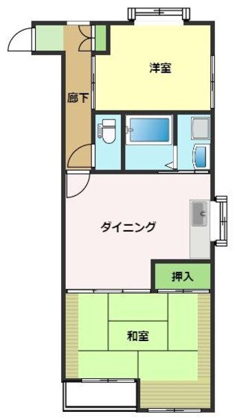 間取図 土讃線/薊野駅 徒歩16分 2階 築31年