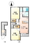 クオーレ 2LDKの間取り