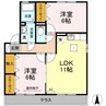 ビレッジ北久保 A棟 2LDKの間取り