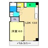 コーポラス三穂 1LDKの間取り
