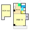 リバープール桟一 1DKの間取り