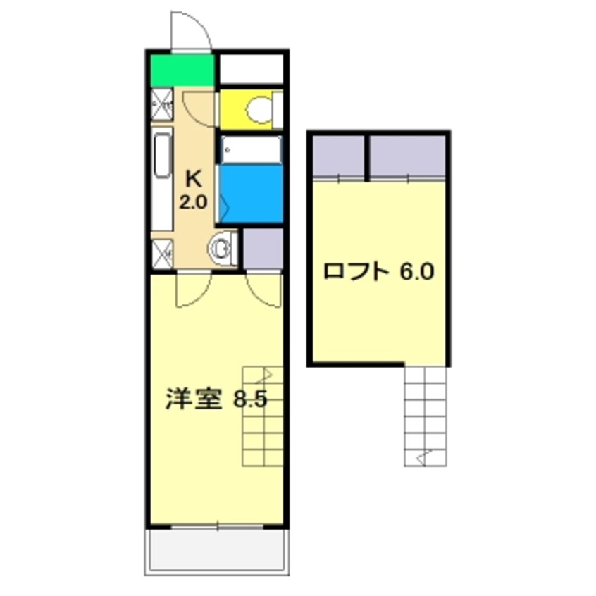 間取図 高知市電ごめん線・伊野線/東新木駅 徒歩5分 3階 築28年